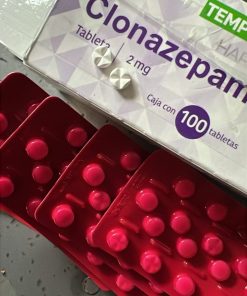 Clonazepam 2mg Tablets (100 Count) packaging, used for treating anxiety and seizure disorders.